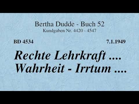 BD 4534 - RECHTE LEHRKRAFT .... WAHRHEIT - IRRTUM ....