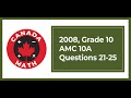 2008 Grade 10 AMC 10A Questions 21 25
