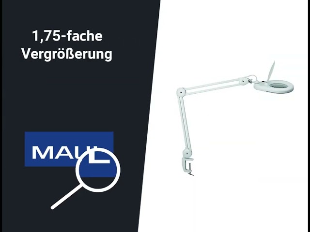 Vidéo teaser pour MAULviso Lupenleuchte mit Klemmfuß- weiß