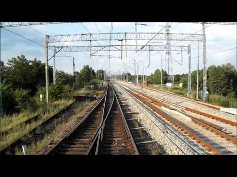 Odcinek CMK Grodzisk Mazowiecki - Biała Rawska z tyłu pociągu EIC Górnik/Klimczok