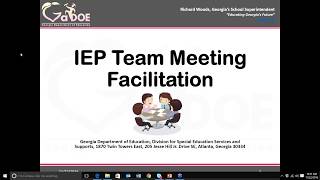IEP Team Meeting Facilitation Webinar