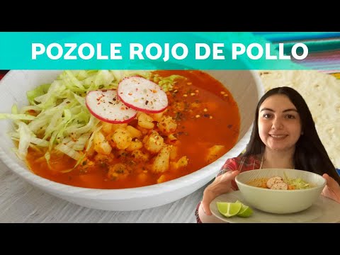 Cómo hacer POZOLE ROJO de POLLO 🌶 Receta mexicana TRADICIONAL