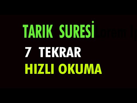 TARIK   SURESİ  7 TEKRAR HIZLI OKUYUŞ OK TAKİPLİ