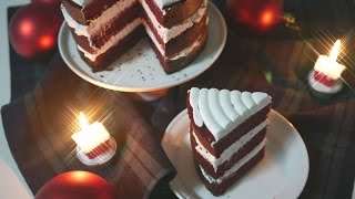 [레드벨벳 케이크] 간단한 크리스마스 케이크 만들기 | 한세 Easy Red Velvet Cake Recipe