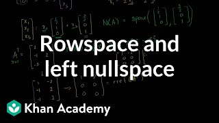 Linear Algebra: Rowspace and Left Nullspace