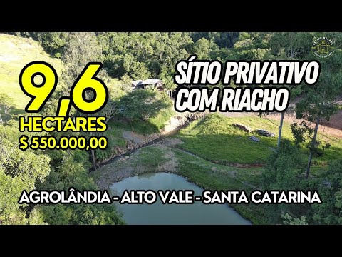SÍTIO PRIVATIVO COM CASA E RIACHO À VENDA EM AGROLÂNDIA SANTA CATARINA