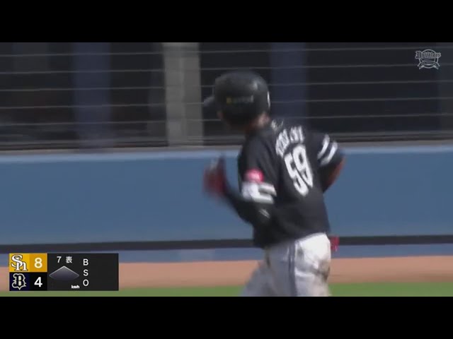【ファーム】ホークス・水谷瞬 この試合3本目のヒットは逆方向への2号ソロHR!! 2023年8月10日 オリックス・バファローズ 対 福岡ソフトバンクホークス