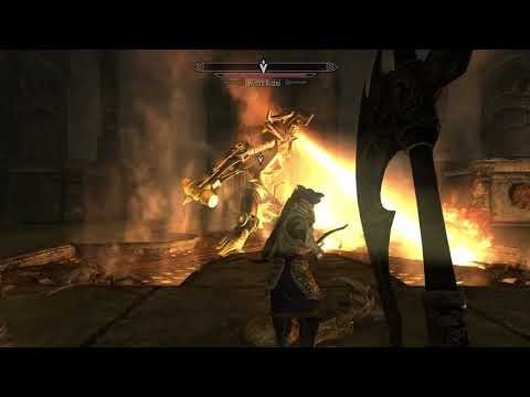 Skyrim -  Barbas tanking the The Forgemaster