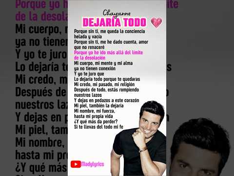 Dejaría Todo | Chayanne🌹 #baladasromanticas #letrasdecanciones #lyrics #spanishsong #shortlyrics