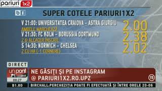 Super cotele pariuri1x2: Weekendul, in 5 cote de peste 2!
