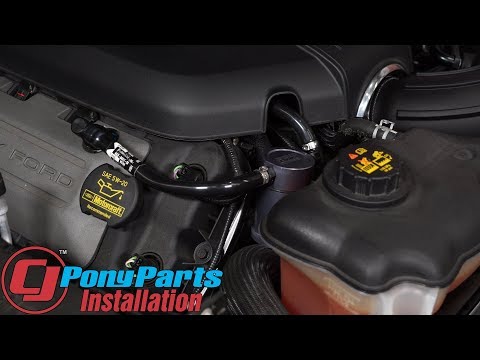 BBK keeps the 2012 Mustang running strong & long: Billet Gray Passenger Side Oil Separator Install