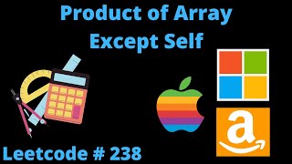 YouTube video 'PRODUCT OF ARRAY EXCEPT SELF | LEETCODE # 238 | PYTHON SOLUTION'