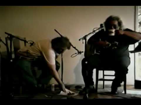 Rare footage of David Grisman and Jerry Garcia practicing and having fun in the 1990s