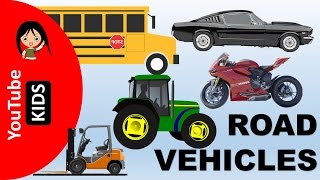 Learn Road Transport Vehicles Names and Sounds - YouTube Kids