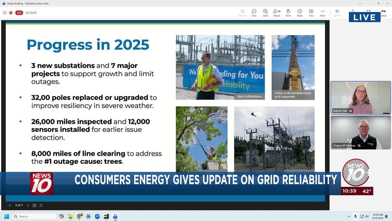 Consumers Energy provides update on grid reliability plan
