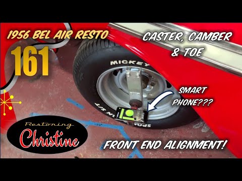 E161 Vorderachsvermessung mit einem Smartphone: Sturz, Nachlauf und Spur! - 1956 Bel Air Resto
