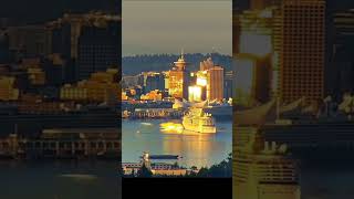 Alaska cruise ships awaken Vancouver with beautiful sunrise arrival