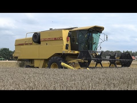 Tarwe oogst met New Holland TX34 en Fendt 413 Vario - Nijboer Vroomshoop (2016)