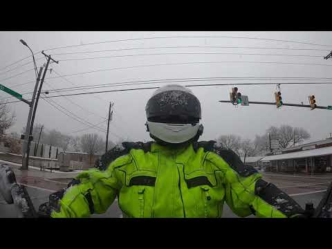 Riding in the snow in Texas.