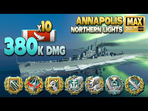Cruiser Annapolis: 384k, 10 ships destroyed on map Northern Lights - World of Warships