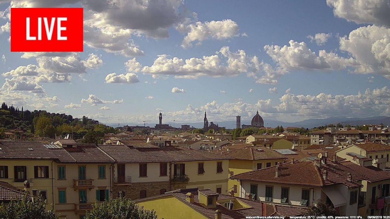 Live webcam view of Florence Rooftops & Duomo Skyline