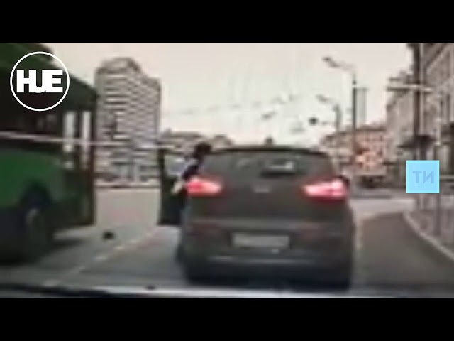 В Казани военный следователь протащил инспектора ДПС по асфальту (ВИДЕО)