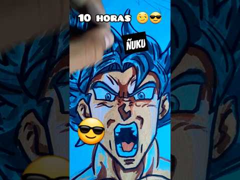 Como dibujar a GOKU en 10 segundos, 10 minutos y 10 horas. 💥🤯 #art #dibujo #goku #viralshort