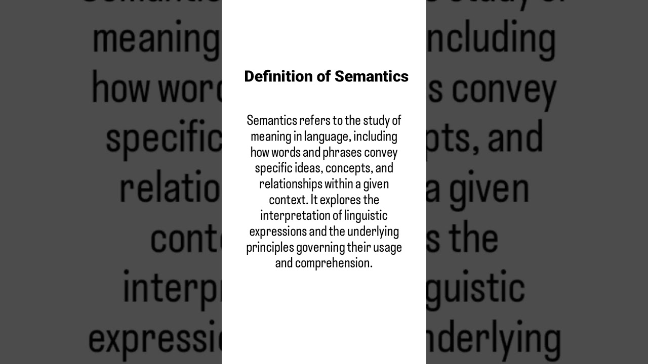 Definition of Semantics. #linguistics #englishlinguistics #english #grammar #semantics