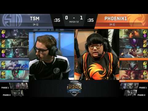 P1 vs TSM, Game 2   NA LCS 2017 Spring   Phoenix1 vs Team SoloMid G2