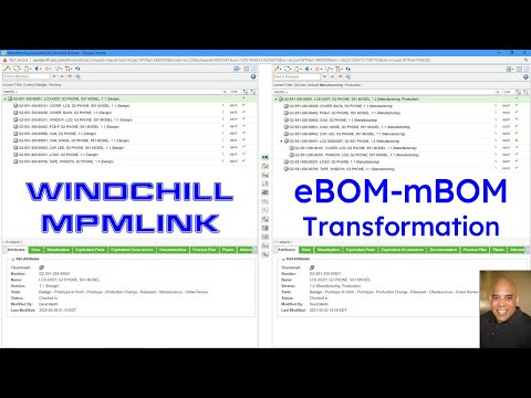 PTC Windchill MPMLink - eBOM-mBOM Transformation (Part 1) | BOM Management