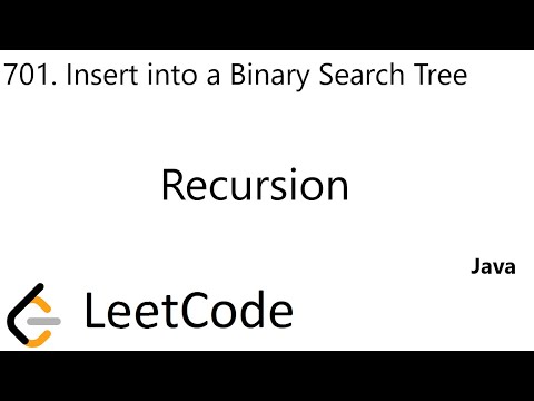 Leetcode 701 Insert Into A Binary Search Tree Recursion Java
