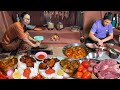 Nepali Village Non Veg Recipe Buff Curry With Rice Nepali Food Cooking Eating In Village