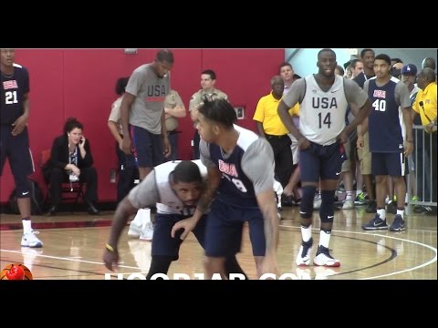 Kyrie Irving,Kevin Durant,Carmelo Anthony,Draymon Green USA Basketball Scrimmage Day 3.HoopJab
