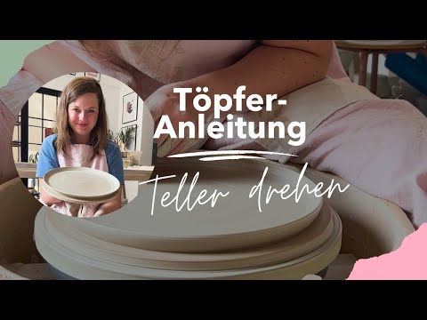 Teller auf der Drehscheibe töpfern