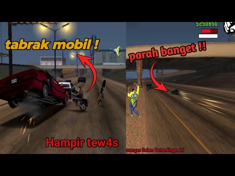 kumpulan balap liar jatuh terparah di gta sa andreas hampir mat1