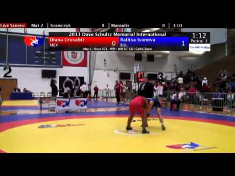 Schultz Women's Freestyle 67kg Cons-Semi Diana Crusabti (MEX) vs. Ralitsa Ivanova (BUL)