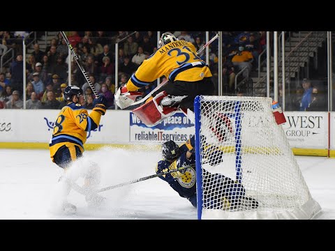 Goalie Kevin Mandolese Jumps Over Crashing Player | Atlanta Gladiators