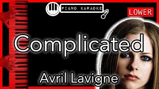 Complicated (LOWER -3) - Avril Lavigne - Piano Karaoke Instrumental
