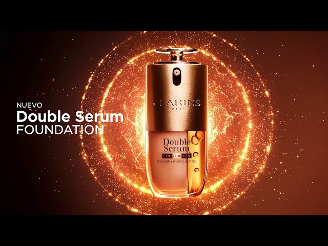 Vídeo relacionado con Clarins Double Serum Foundation M2N 30ml | Base híbrida de suero | Acabado satinado luminoso | Cobertura personalizable de media a completa | Hidrata, aumenta la producción de colágeno y reduce los