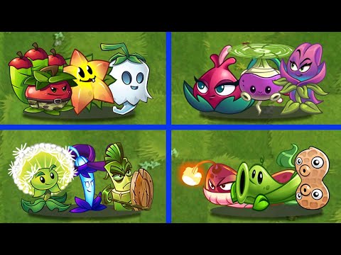 Random 4 Team Plants Pult x Bomb x Pea Team Battles - PvZ 2 Team Plants vs Team Plant
