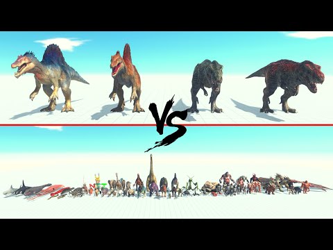 2x T Rex And 2x Spinosaurus Vs All Units ARBS | Animal Revolt Battle Simulator
