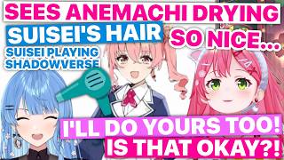 Anemachi Blow Dries Miko's Hair (Suisei, Fubuki, Mio / Hololive) [Eng Subs]