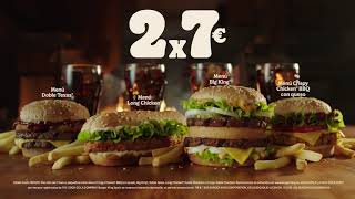 Burger King EL 2X7€ ESTÁ DE VUELTA anuncio
