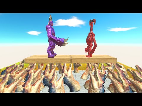 1 vs 1 Mecha Units Tournament on Dinosaur Heads  | Animal Revolt Battle Simulator