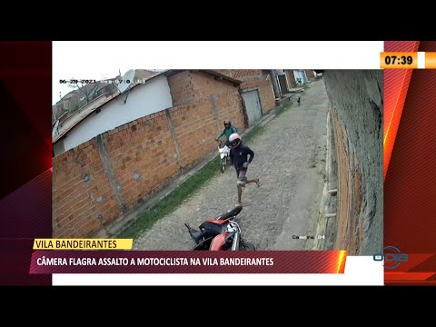 Câmera flagra assalto a motociclista na Vila Bandeirantes 29 06 2021