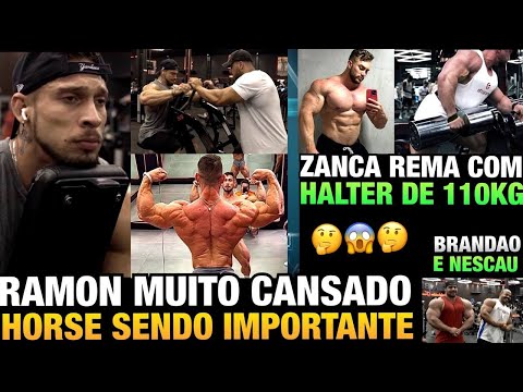 RAMON EXAUSTO MAS TREINANDO MUITO PESADO + ZANCA 110KG NA REMADA + BRANDÃO E NESCAU