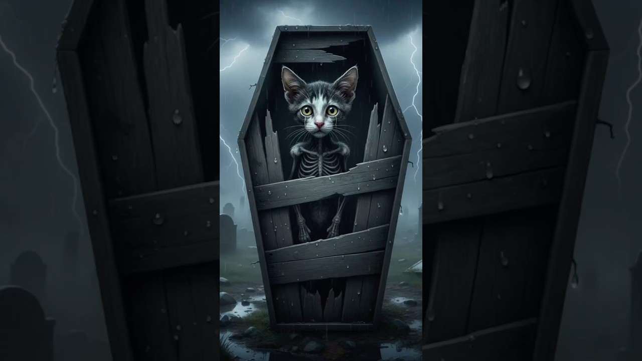 Grandma Rescued a Starving Kitten from Graveyard 🌧️😿 #cat #kitten #shorts