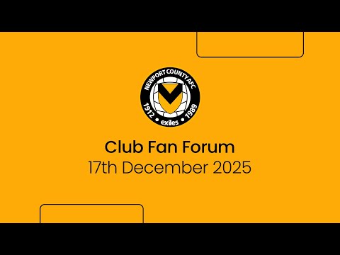 Club Fan Forum - 17th December 2025