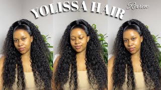 THE PERFECT SUMMER WATER WAVE HD LACE WIG QUICK & EASY INSTALL | HALF UP/HALF DOWN ft. YOLISSA HAIR