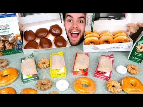 TRYING KRISPY KREME DONUTS! - Eating Doughnuts, Pumpkin Pie, & MORE Dessert Taste Test Review! Video